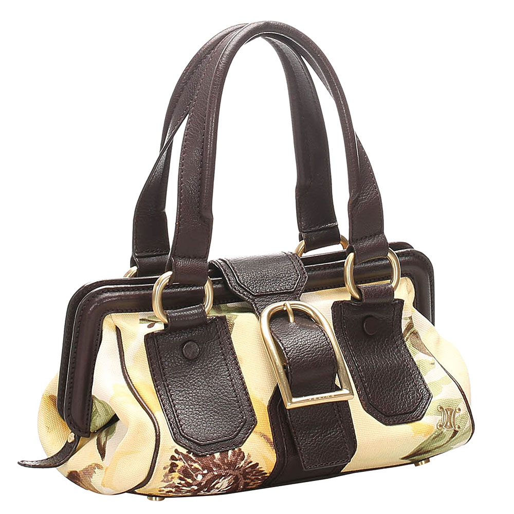

Celine Yellow Leather-trimmed Canvas Vintage Bag, Multicolor