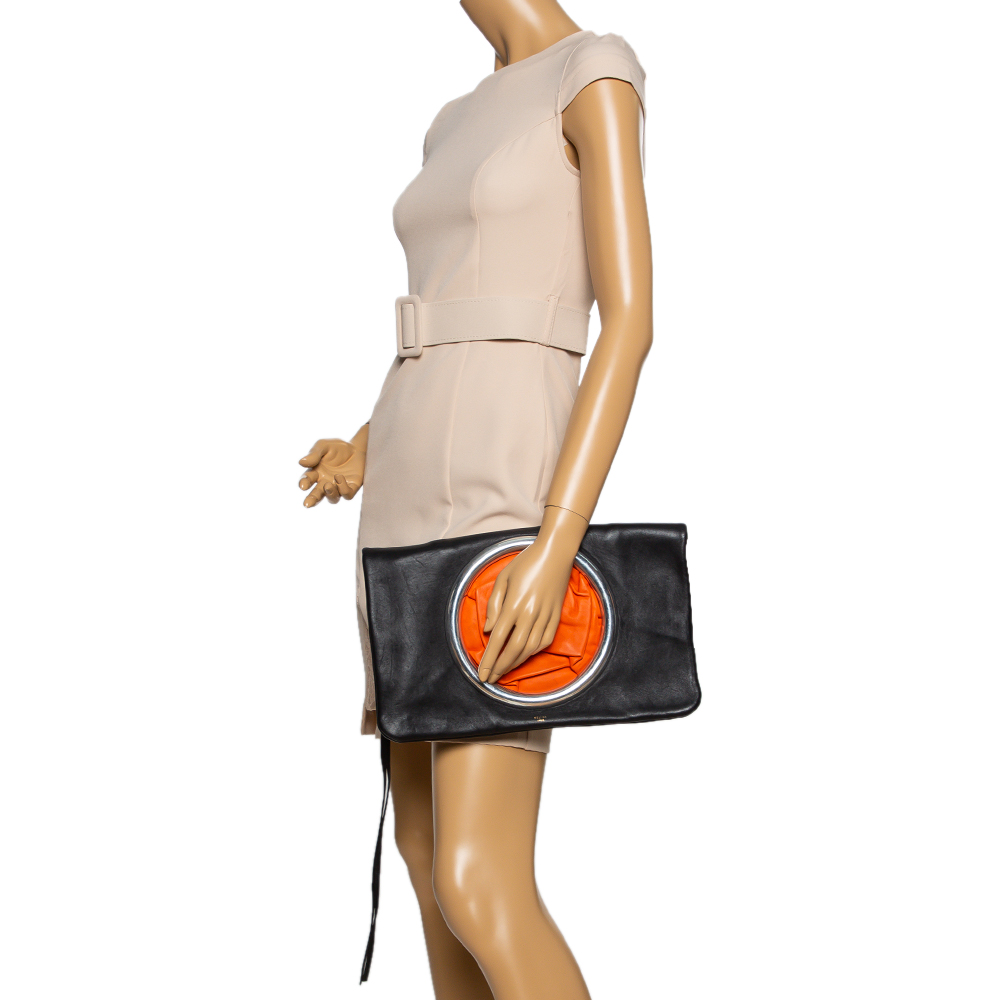 

Celine Black Nappa Leather Eyelet Pouch
