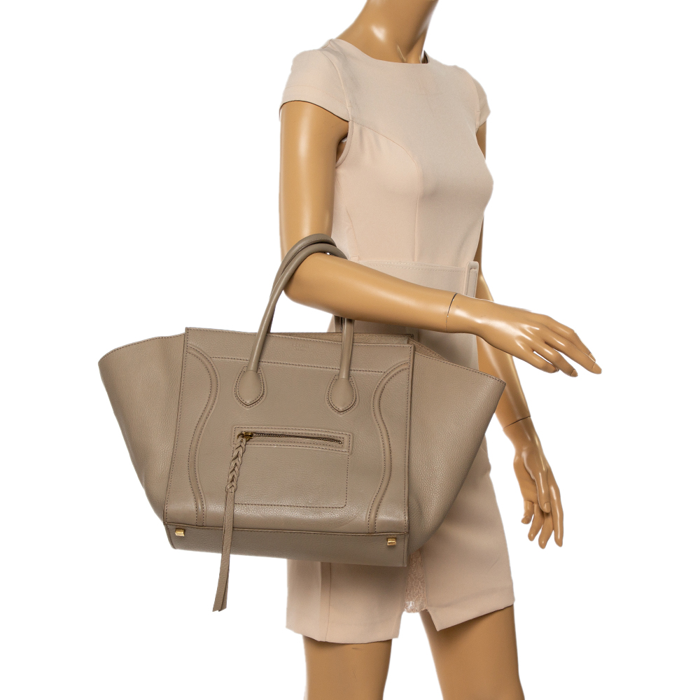 

Celine Beige Leather Medium Phantom Luggage Tote