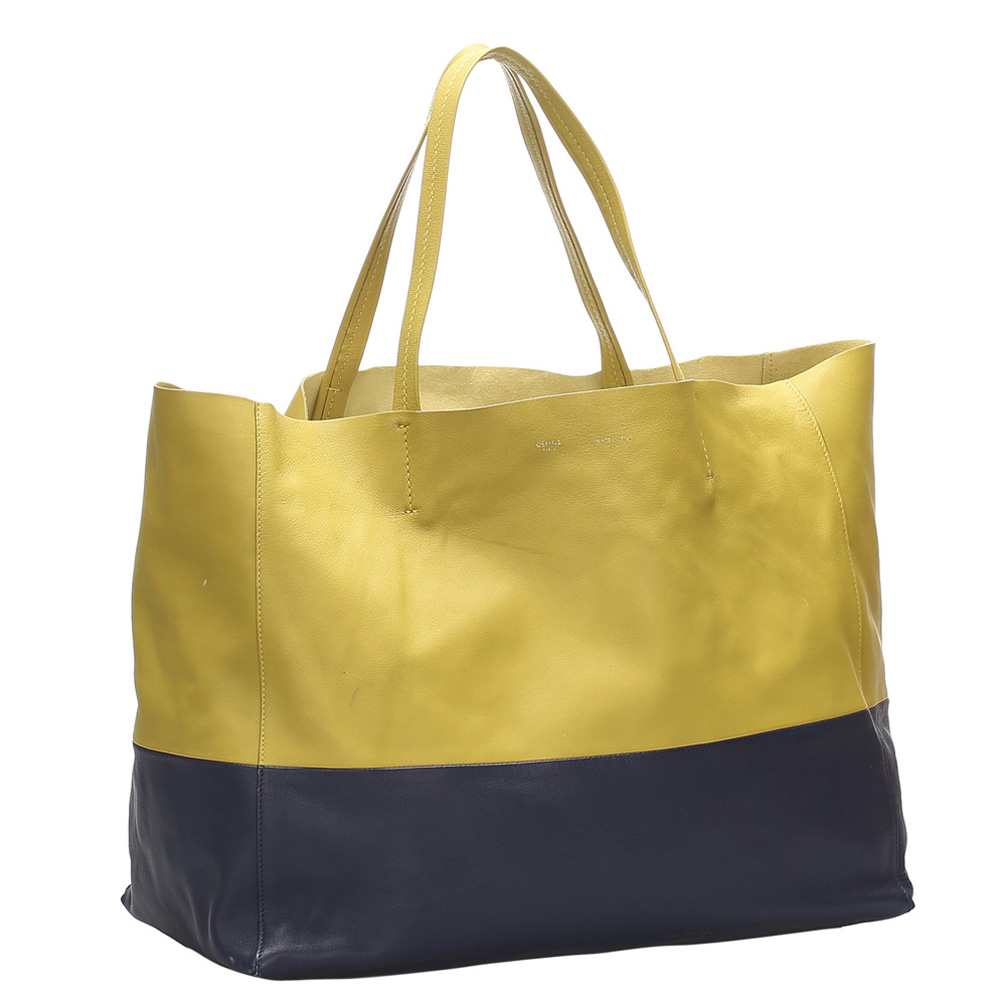 

Celine Yellow and Blue Leather Cabas Bag