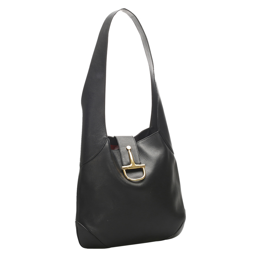 

Celine Black Leather Hobo Bag