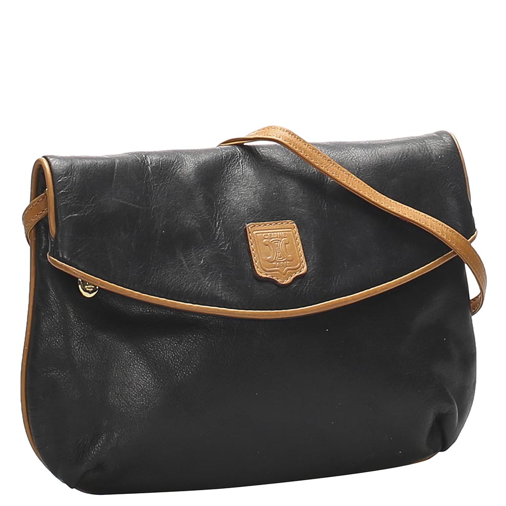 

Celine Black Leather Vintage bag, Blue