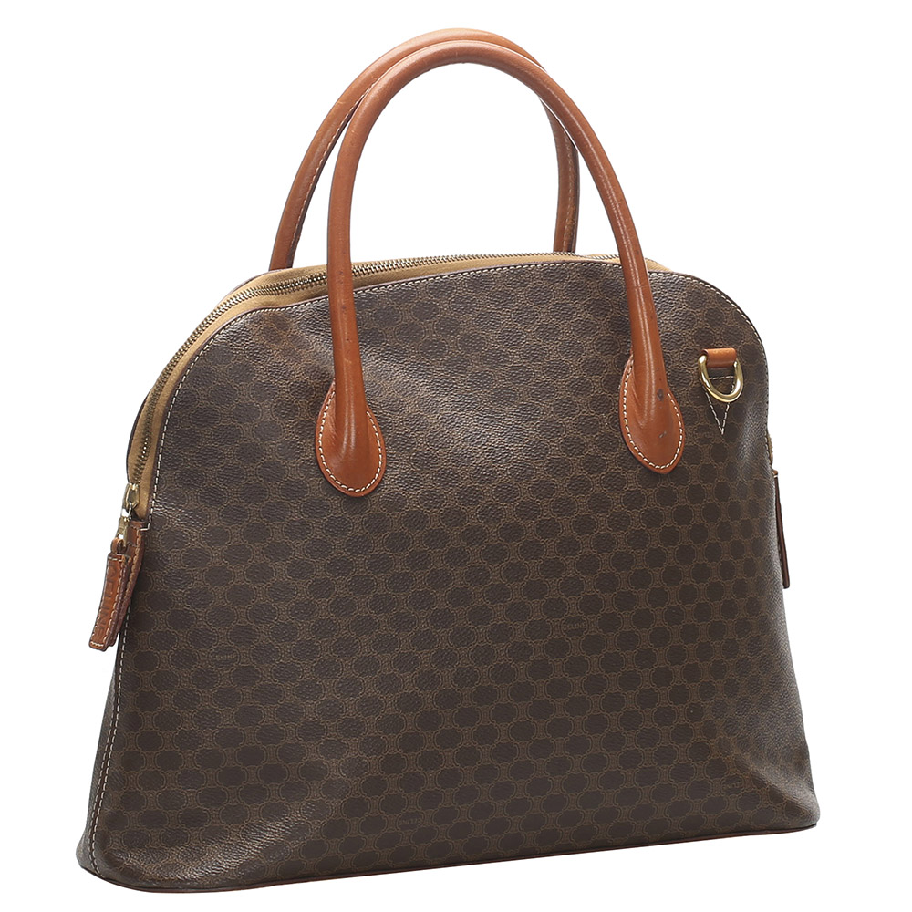 

Celine Brown Coated Canvas Macadam Bag