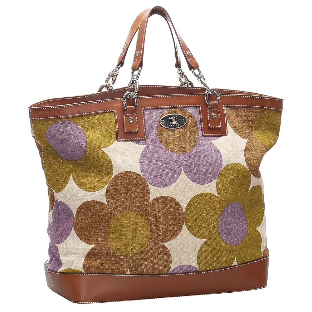 

Celine Floral Print Canvas Bag, Brown