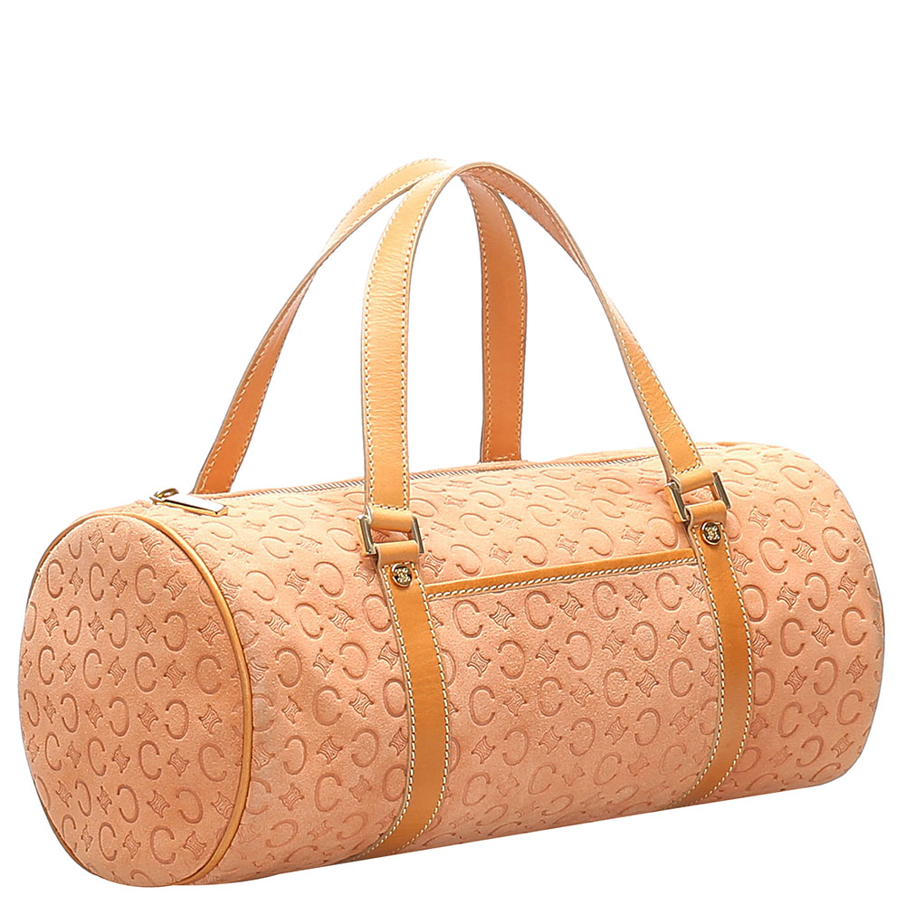 

Celine Orange Suede Canvas Macadam Bag