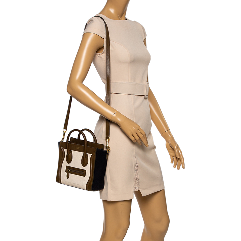 

Celine Multicolor Leather and Suede Nano Luggage Tote