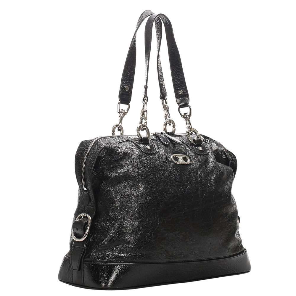 

Celine Black Patent Leather Vintage Tote Bag