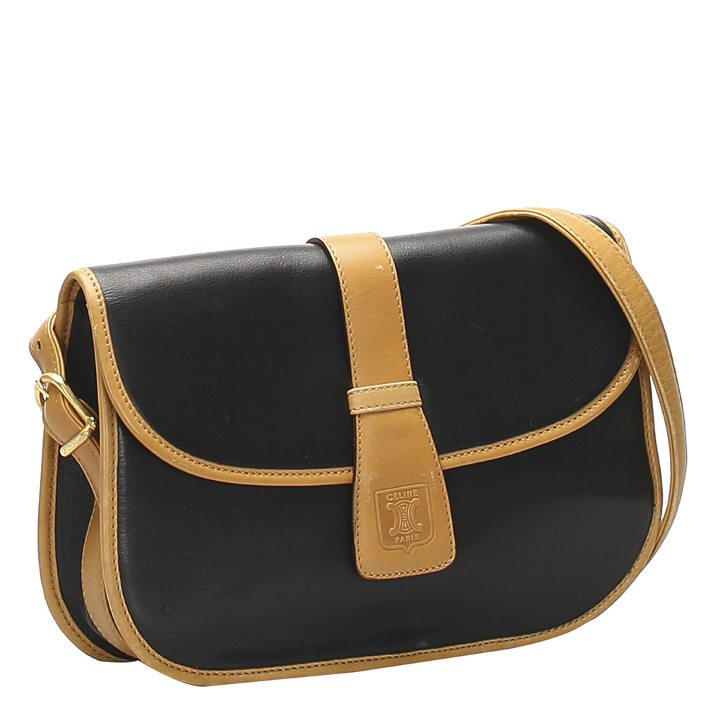 

Celine Black/Brown Leather Vintage Crossbody Bag