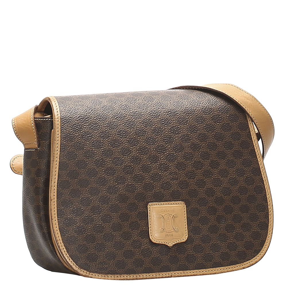 

Celine Brown PVC Leather Macadam Shoulder Bag