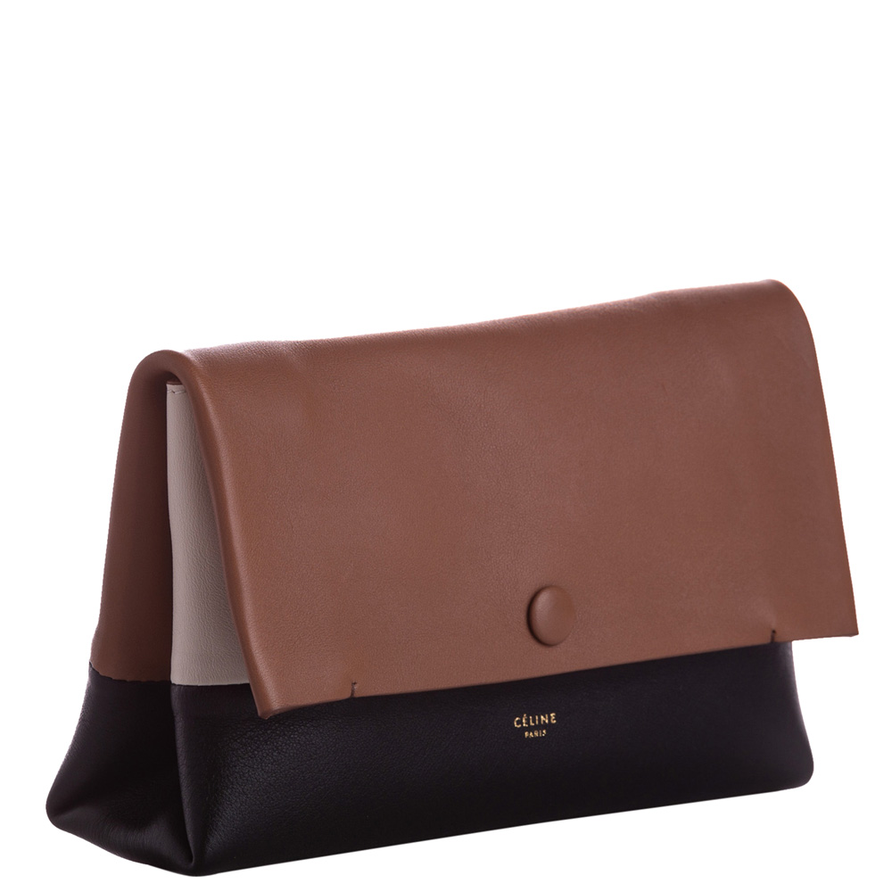 

Celine Brown Leather All Soft Clutch, Black