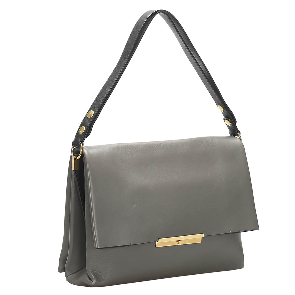 

Celine Grey Leather Blade Flap Bag