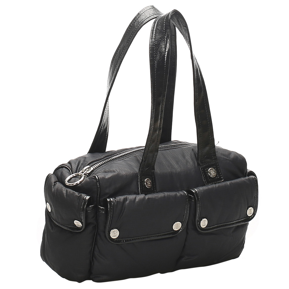 

Celine Black Nylon Satchel