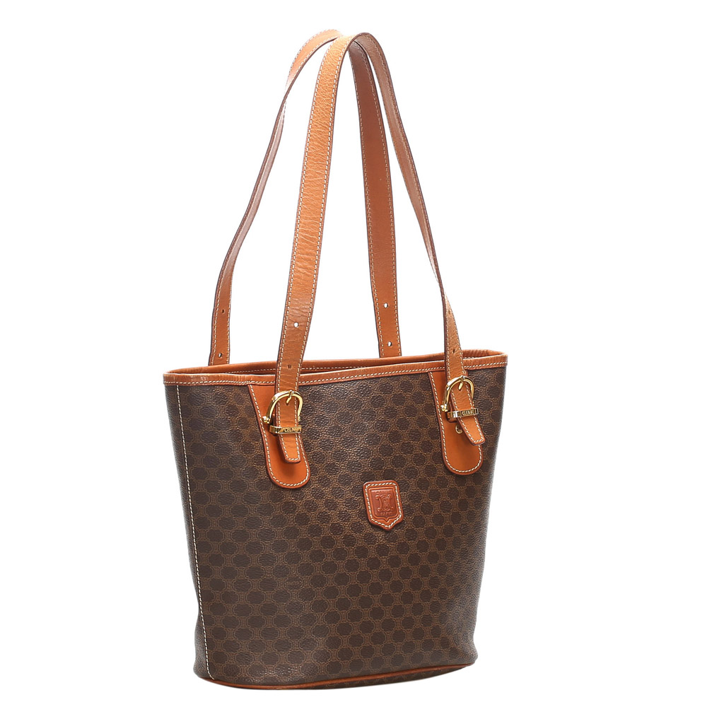 

Celine Brown/Tan Coated Canvas Vintage Macadam Tote Bag