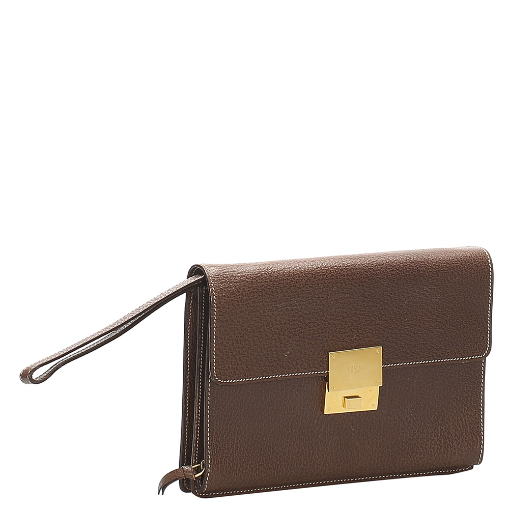 

Celine Brown Leather Clutch Bag