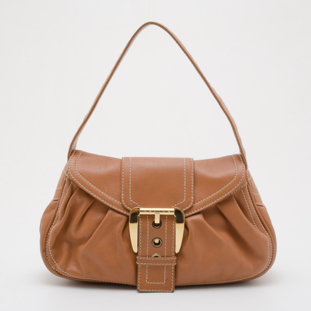 Celine Tan Leather Shoulder Bag