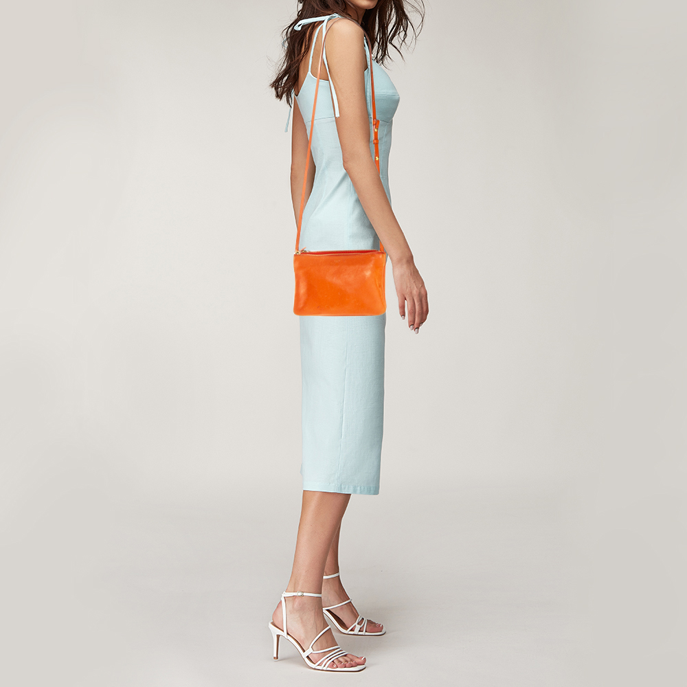 

Celine Orange Leather Trio Shoulder Bag