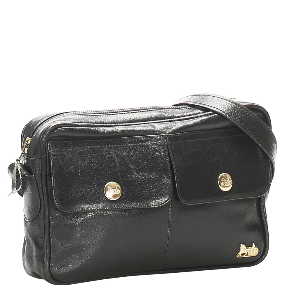 

Celine Black Leather Vintage Crossbody Bag