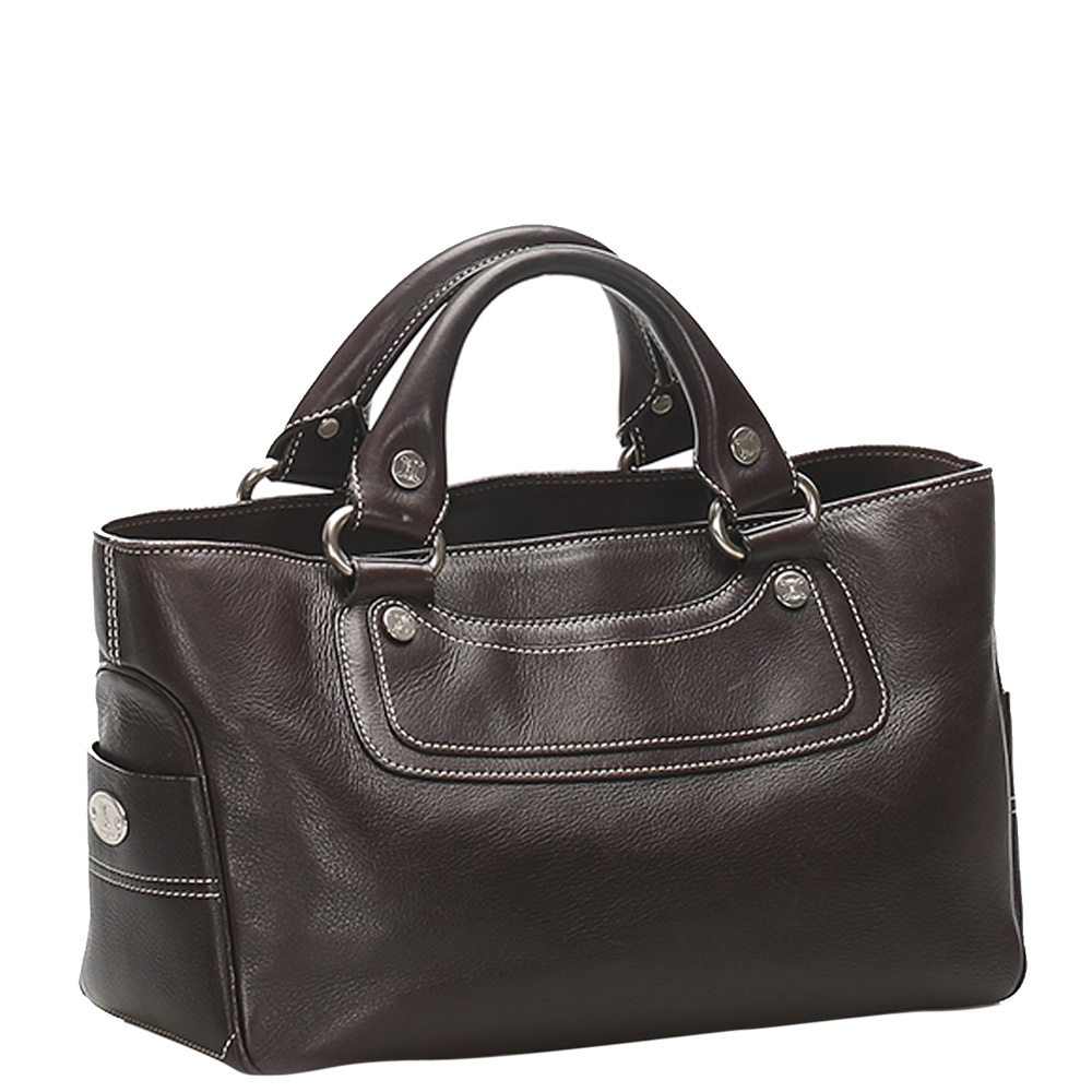 

Celine Brown Leather Boogie Satchel Bag
