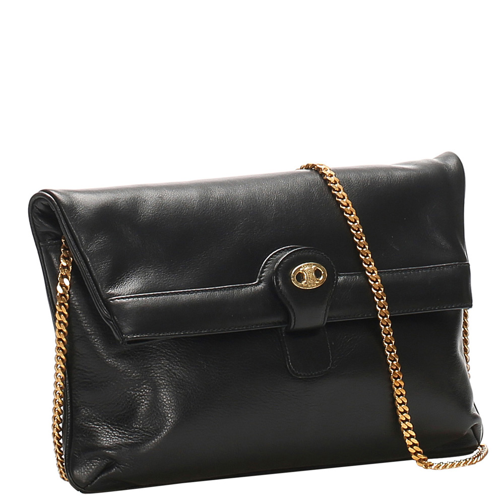 

Celine Black Leather Chain Shoulder Bag