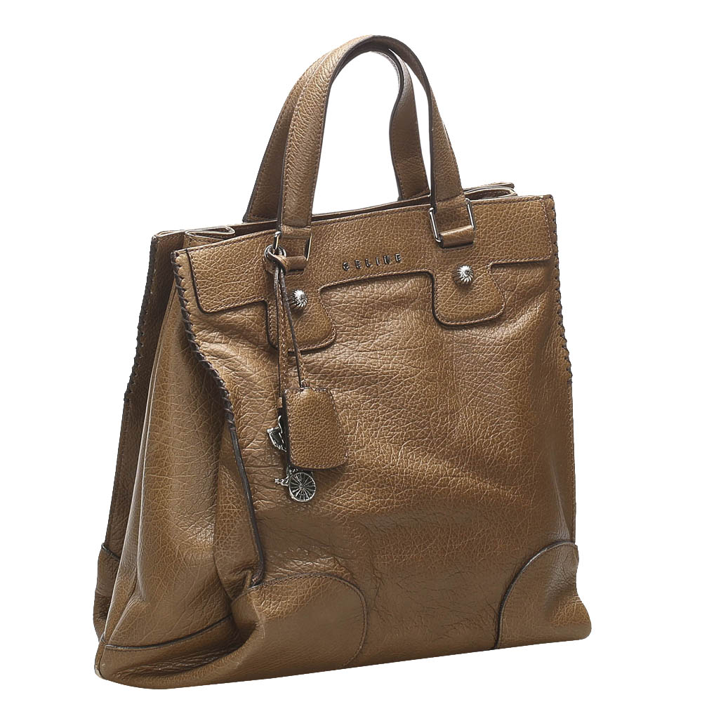 

Celine Brown Leather Orlov Tote Bag