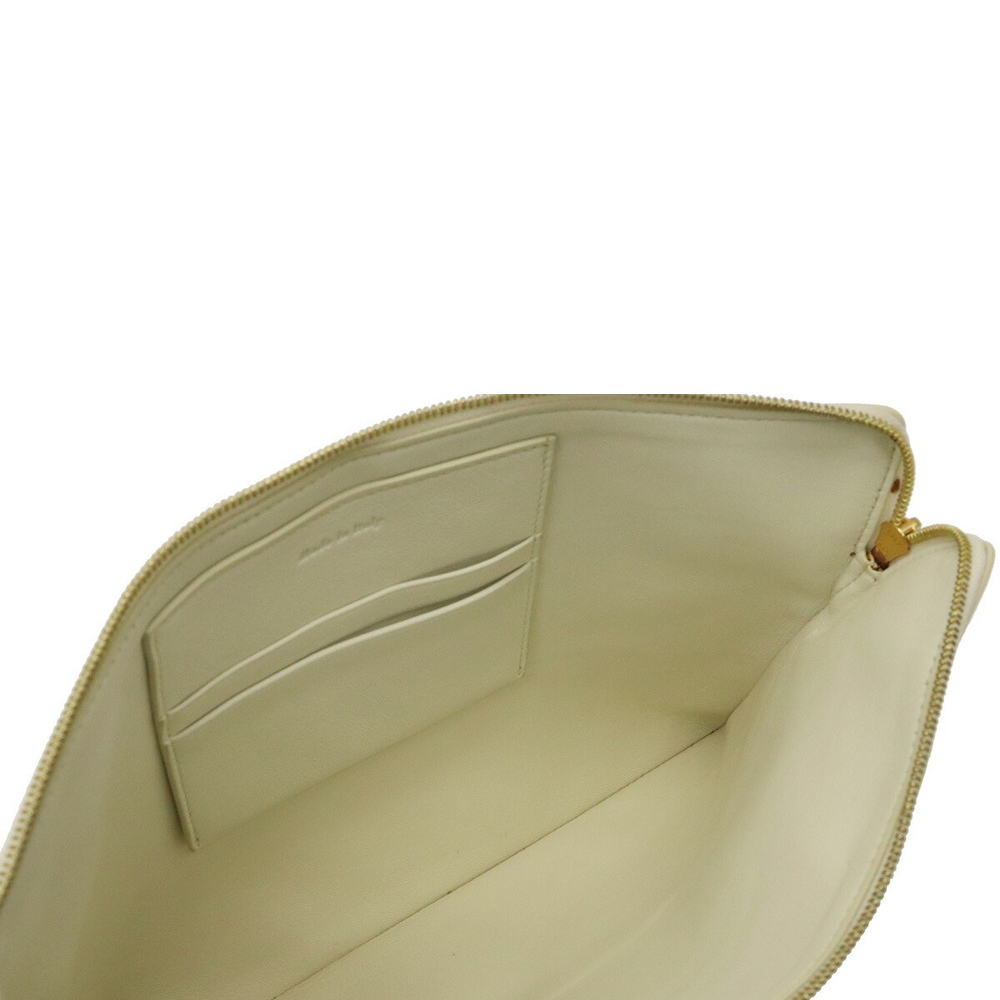 

Celine Grey/Off White Leather Solo Clutch Bag