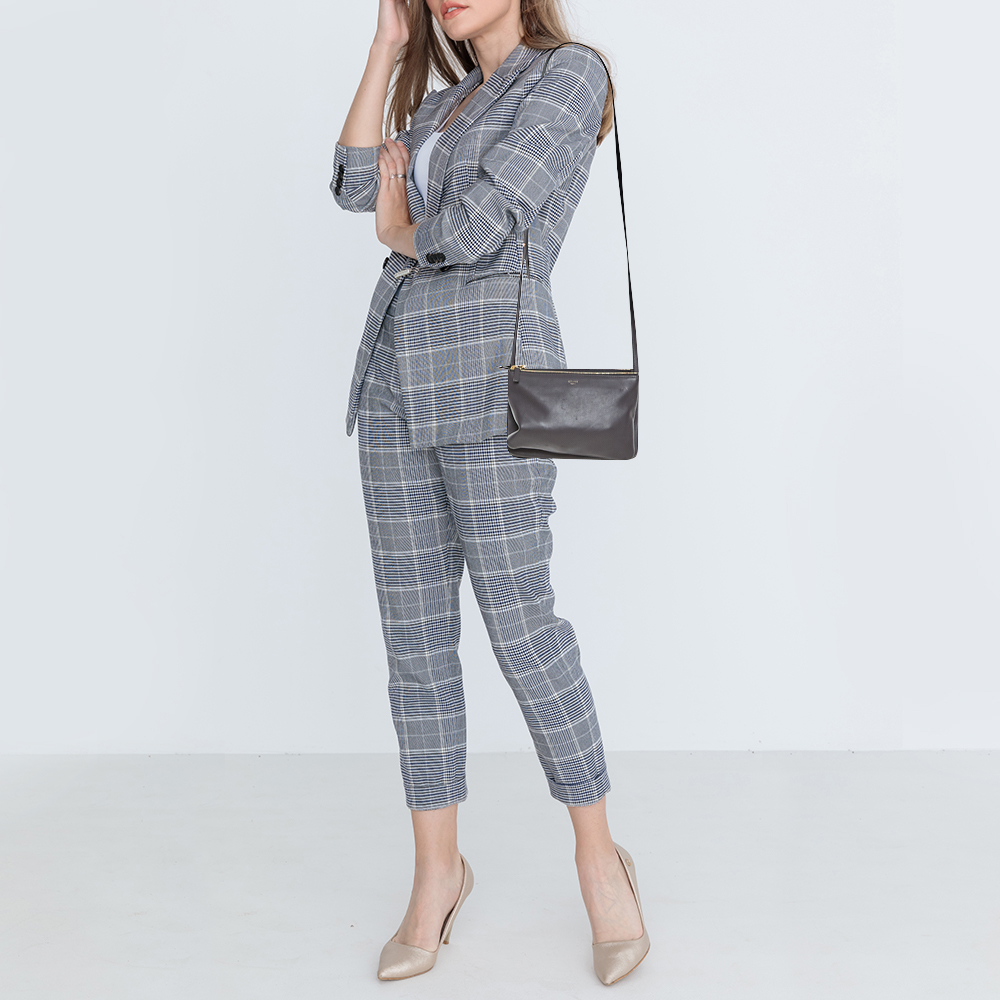 

Celine Dark Grey Leather Trio Shoulder Bag