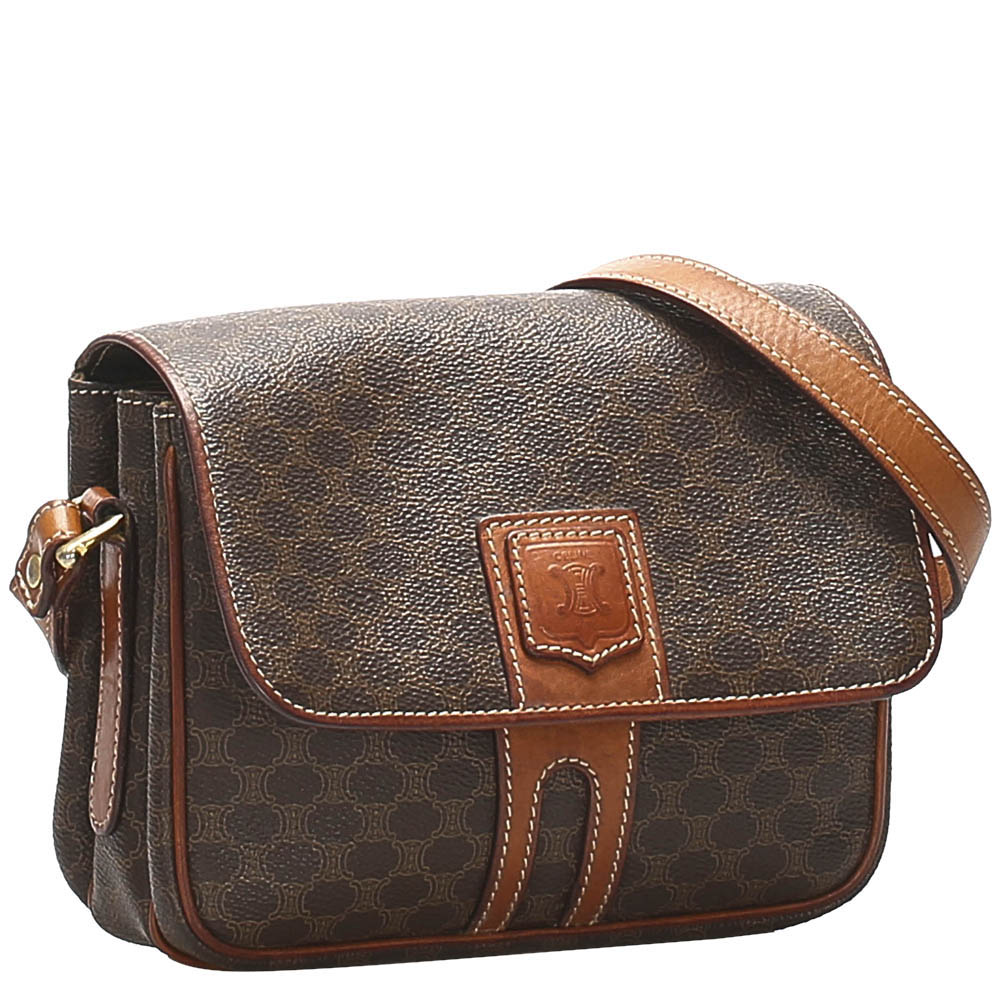 

Celine Brown/Beige Canvas Macadam Shoulder Bag