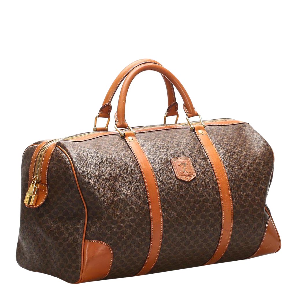 

Celine Brown Macadam Coated Canvas Travel Bag