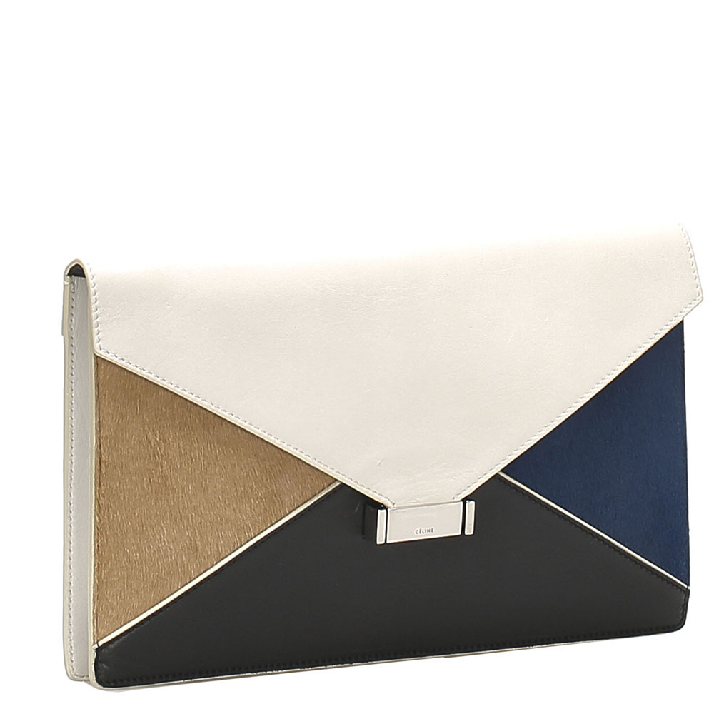 

Celine Multicolor Leather Diamond Clutch Bag
