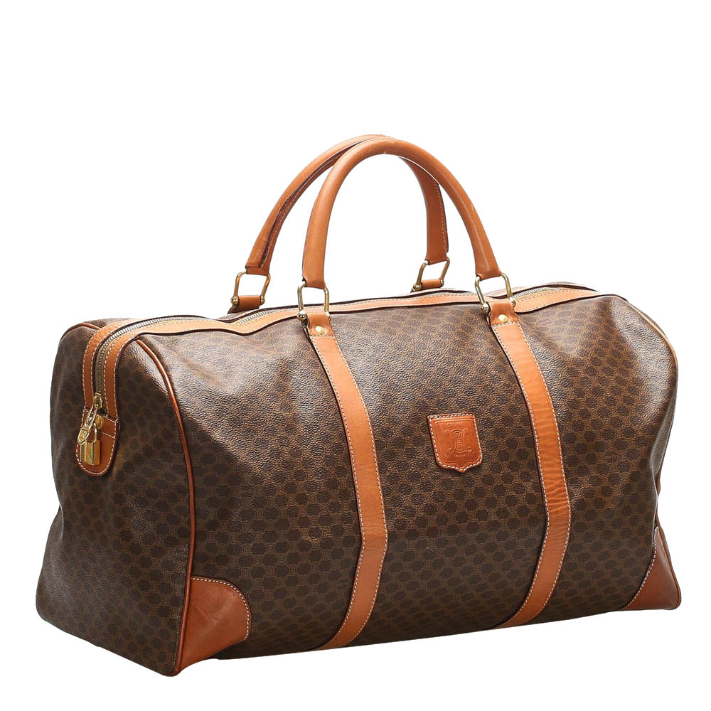 

Celine Brown Macadam Coated Canvas Travel Bag