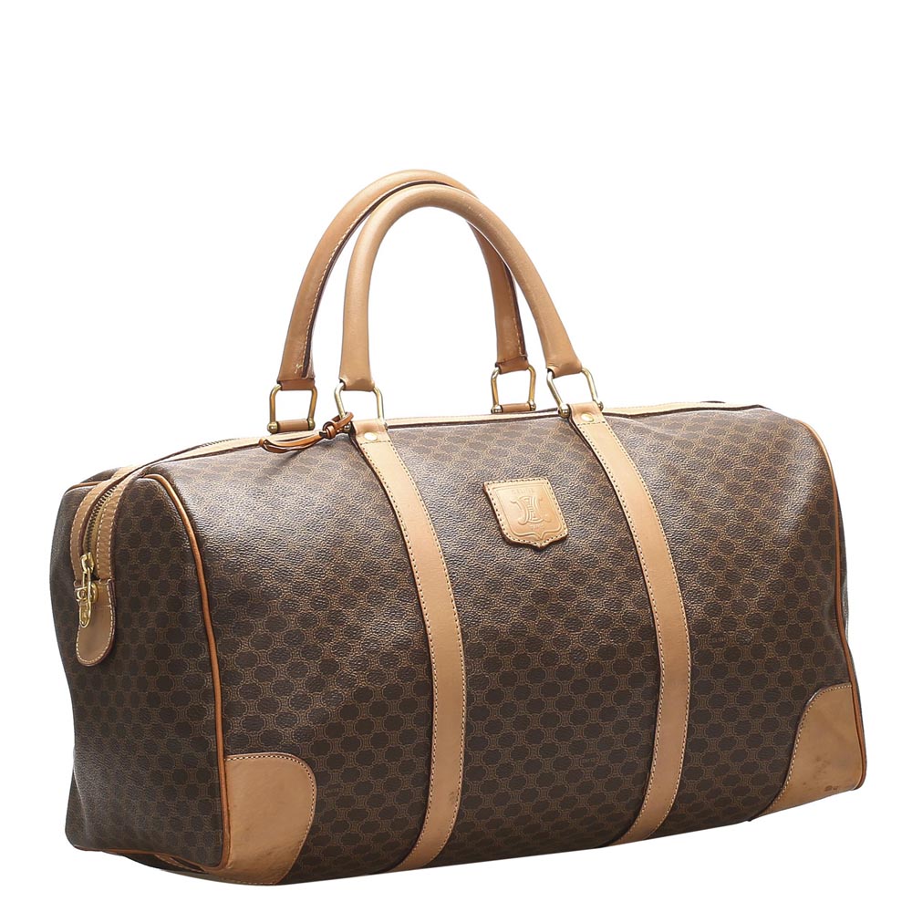 

Celine Brown/Beige Macadam Coated Canvas Travel Bag