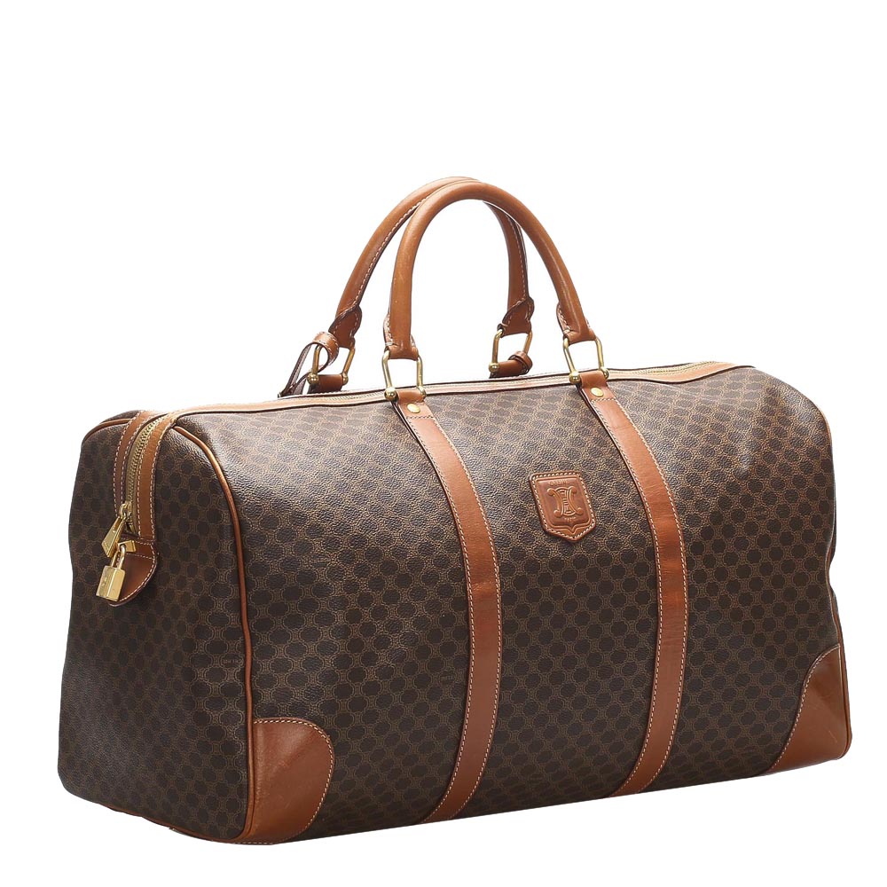 

Celine Brown Macadam Coated Canvas Travel Bag