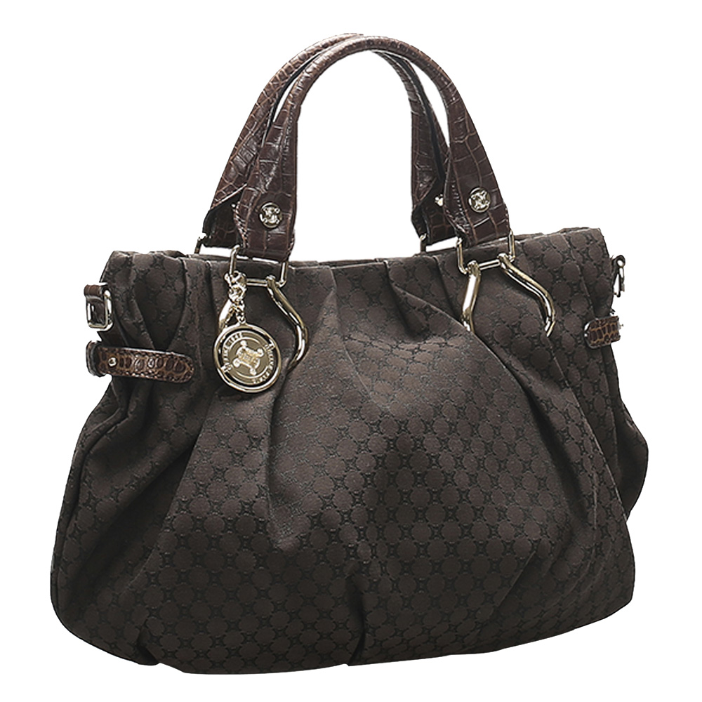 

Celine Black Macadam Canvas Satchel Bag