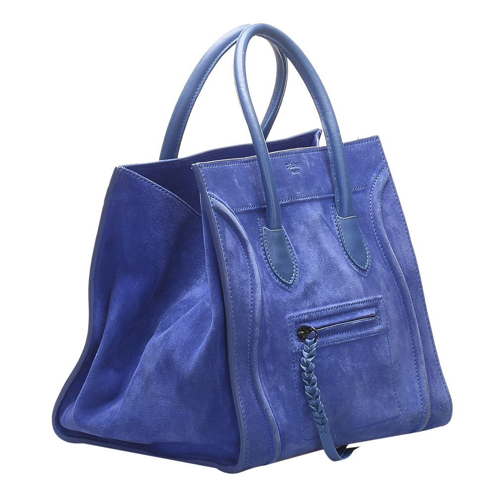 

Celine Blue Phantom Suede and Leather Tote