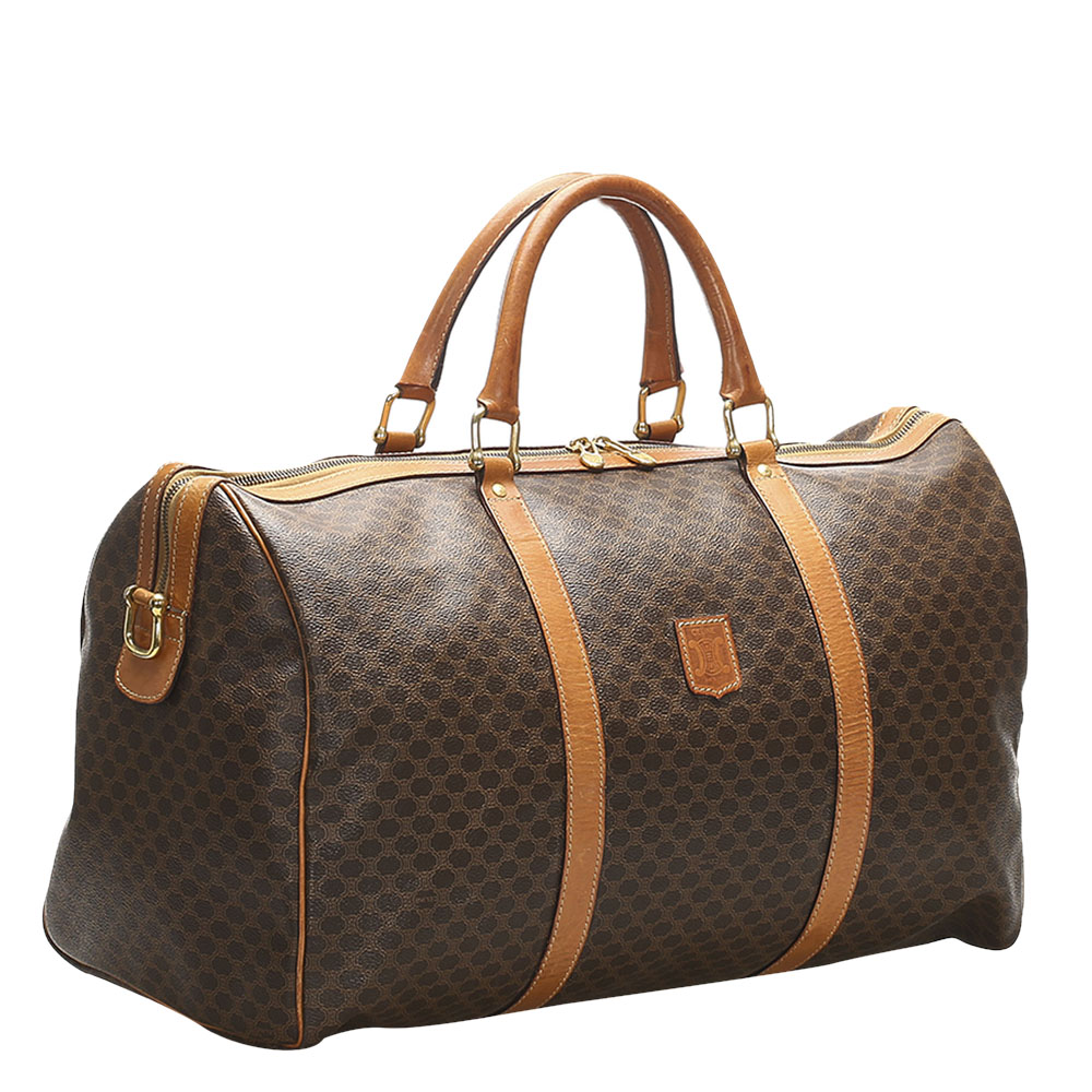 

Celine Brown/Beige Coated Canvas Macadam Travel Bag