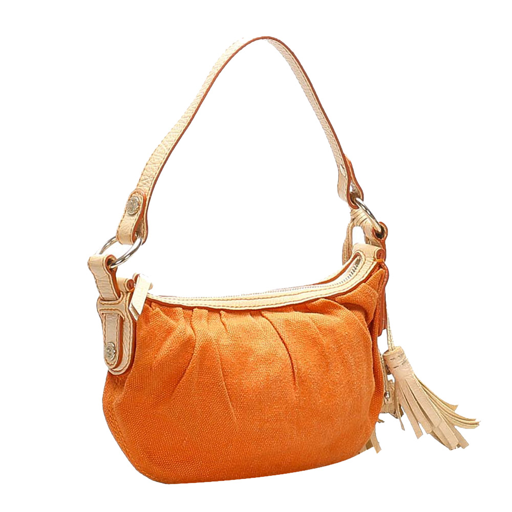 

Celine Orange Canvas Leather Shoulder Bag