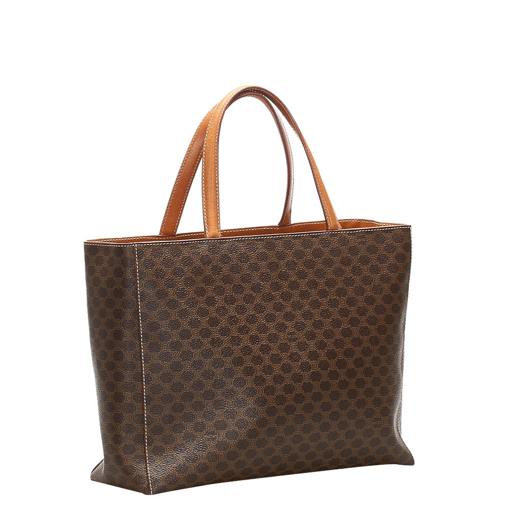 

Celine Brown/Dark Brown Coated Canvas Macadam Tote Bag