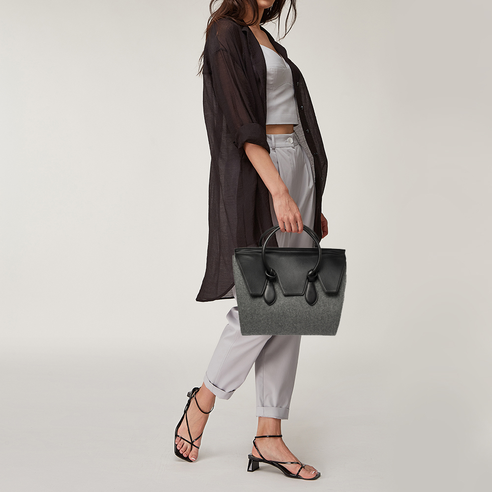 

Celine Grey Felt and Leather Medium Tie Tote
