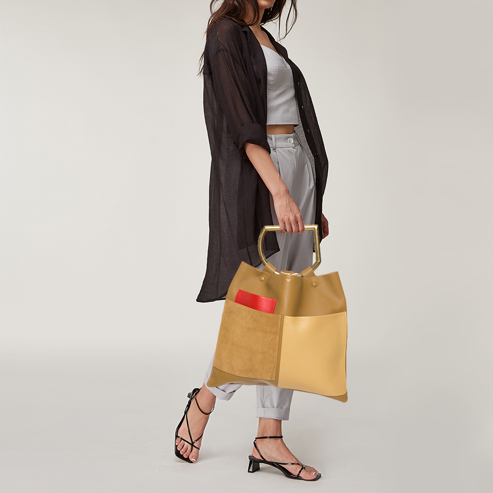 

Celine Multicolor Leather And Suede Geometric Bag