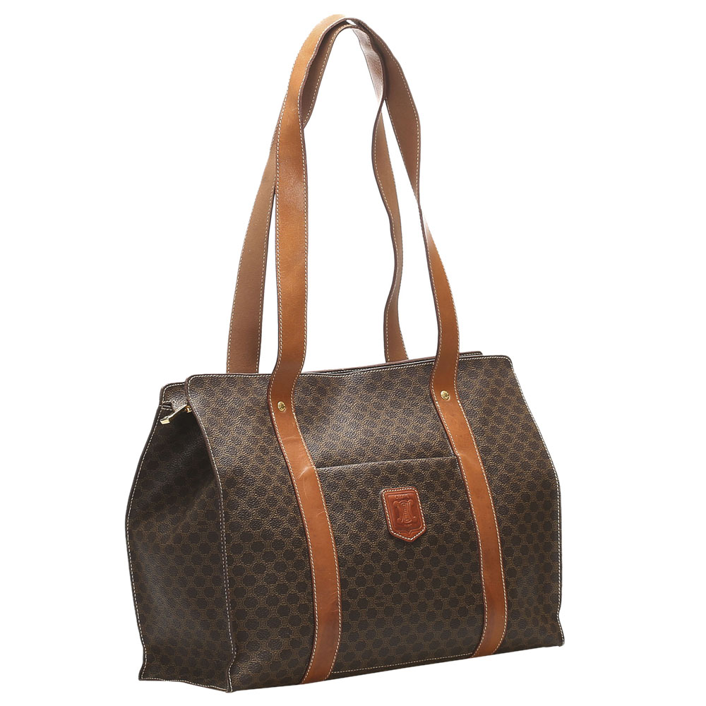 

Celine Brown/Dark Brown Macadam Canvas Tote Bag