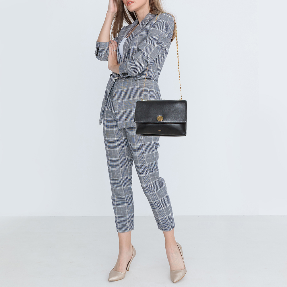 

Celine Black Leather Flap Chain Shoulder Bag
