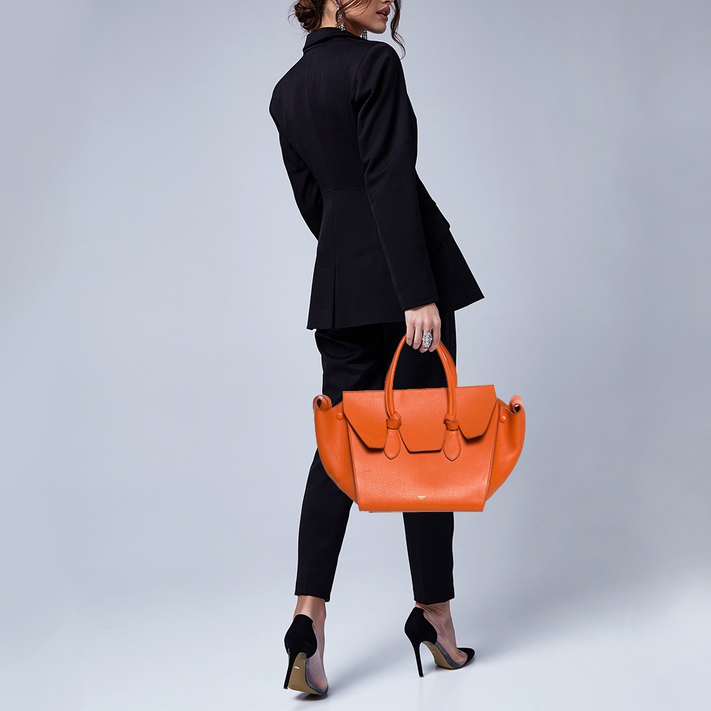 

Celine Burnt Orange Leather Mini Tie Tote