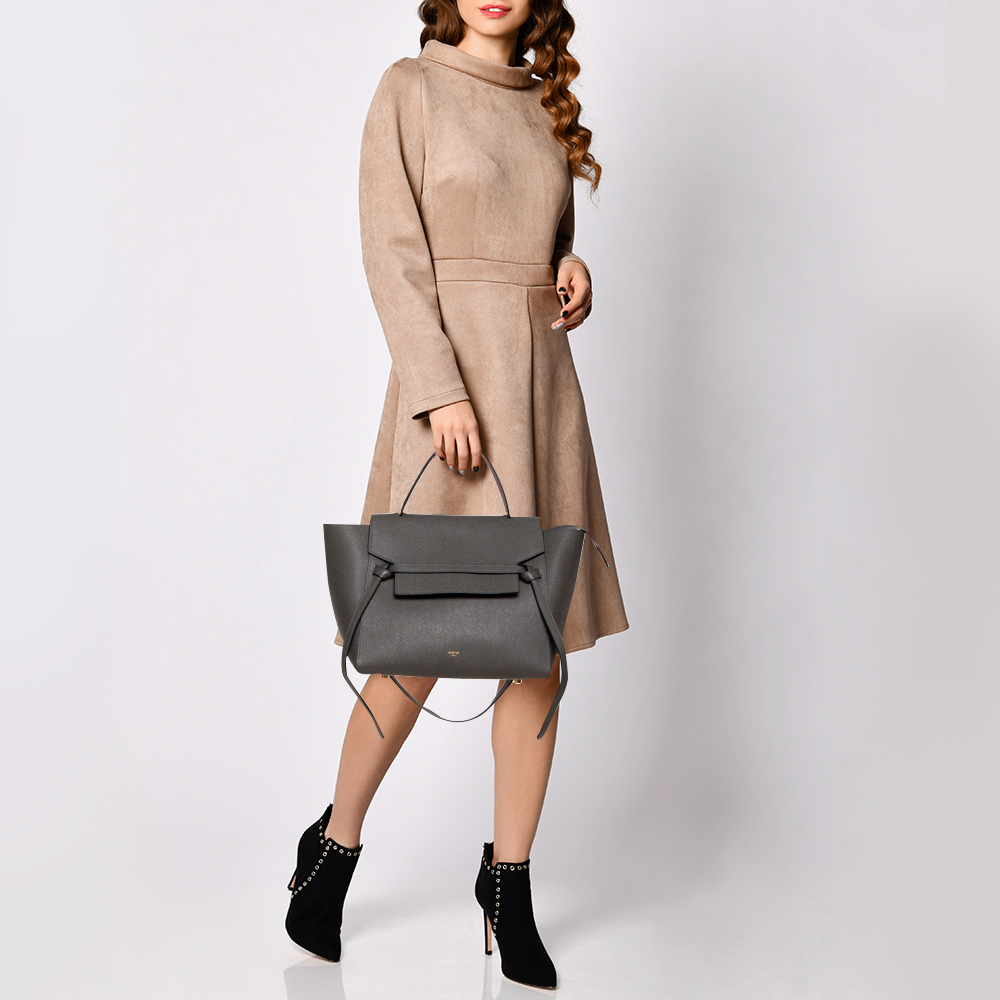 

Celine Grey Leather Mini Belt Top Handle Bag