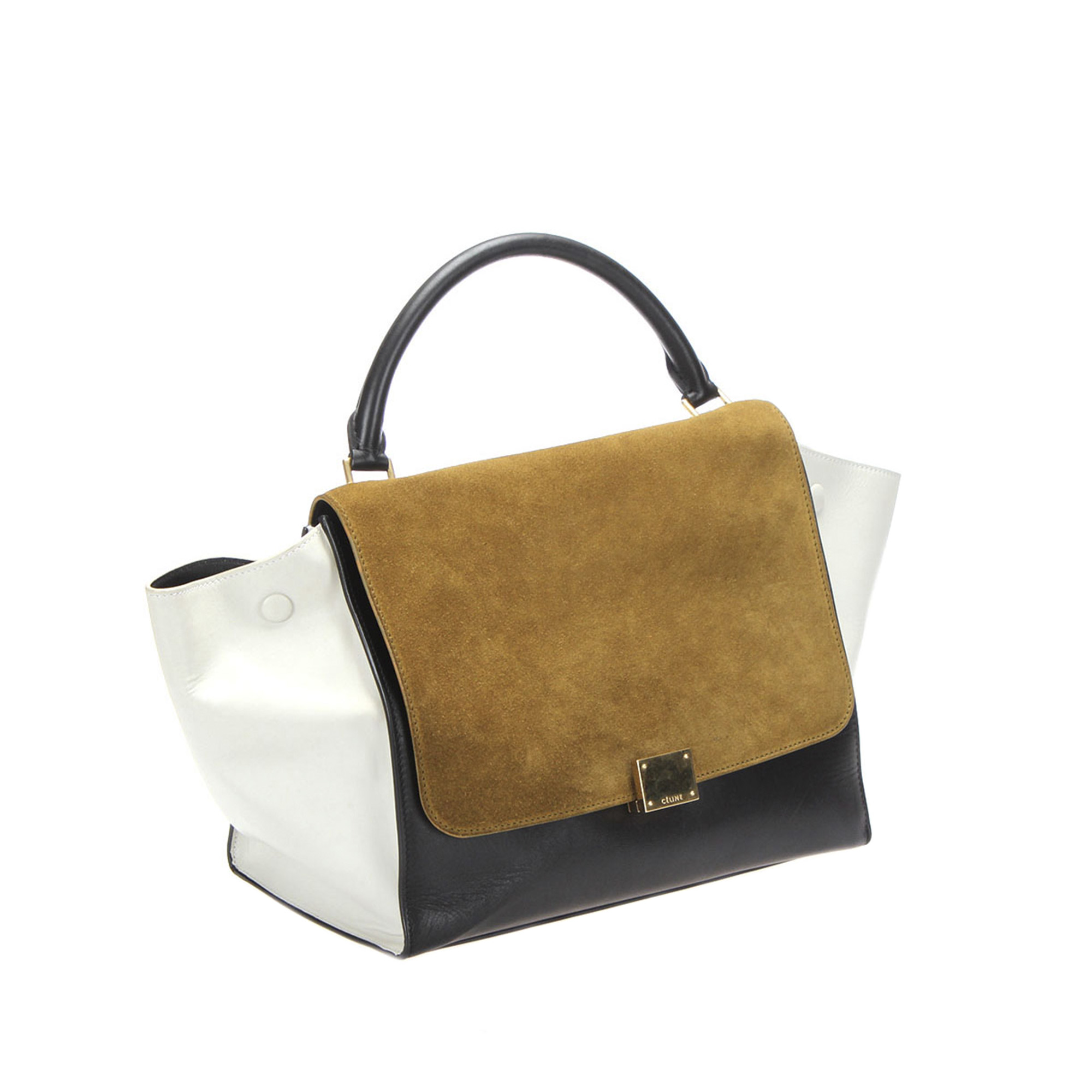 

Celine Tricolor Leather and Suede Trapeze Medium Bag, Multicolor