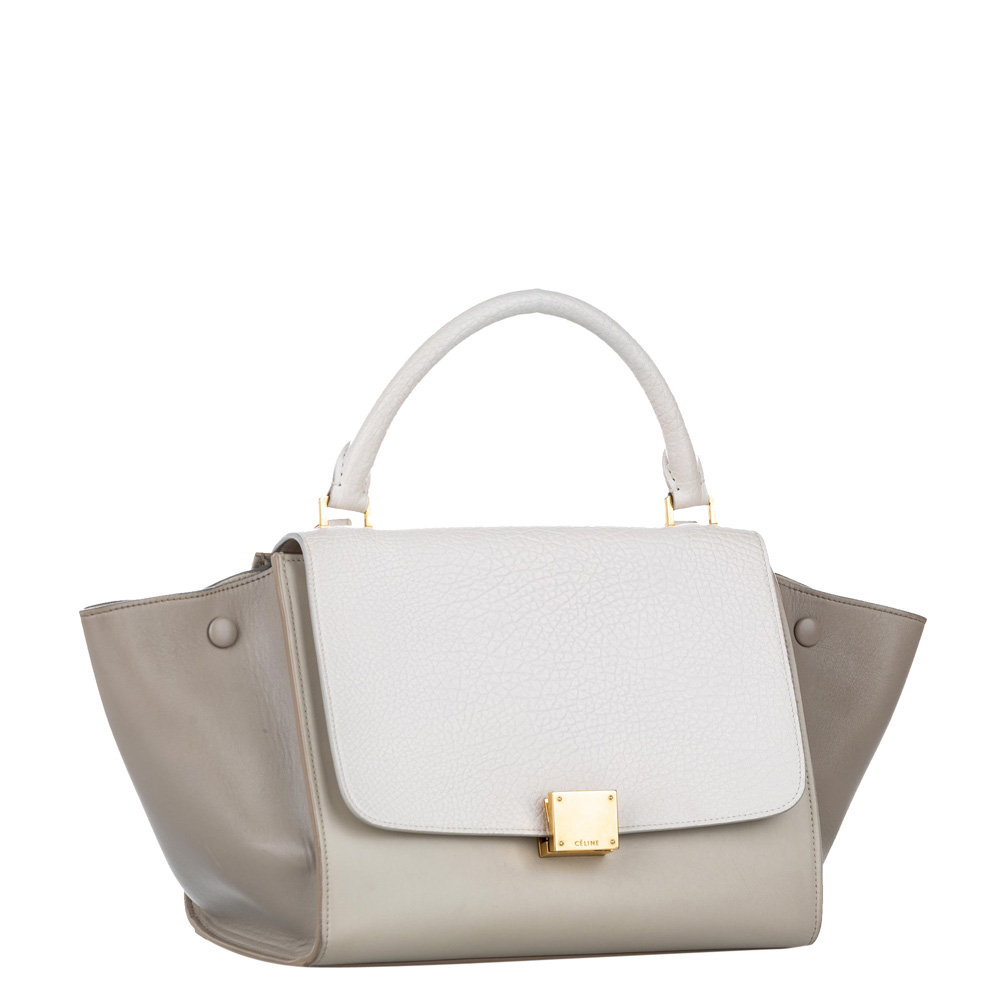 

Celine Tricolor Leather Trapeze Medium Bag, Grey