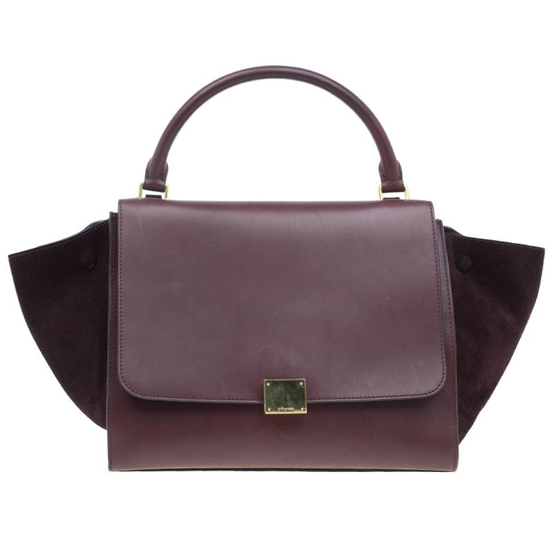 Pre Owned Celine Brown Leather Medium Trapeze Bag