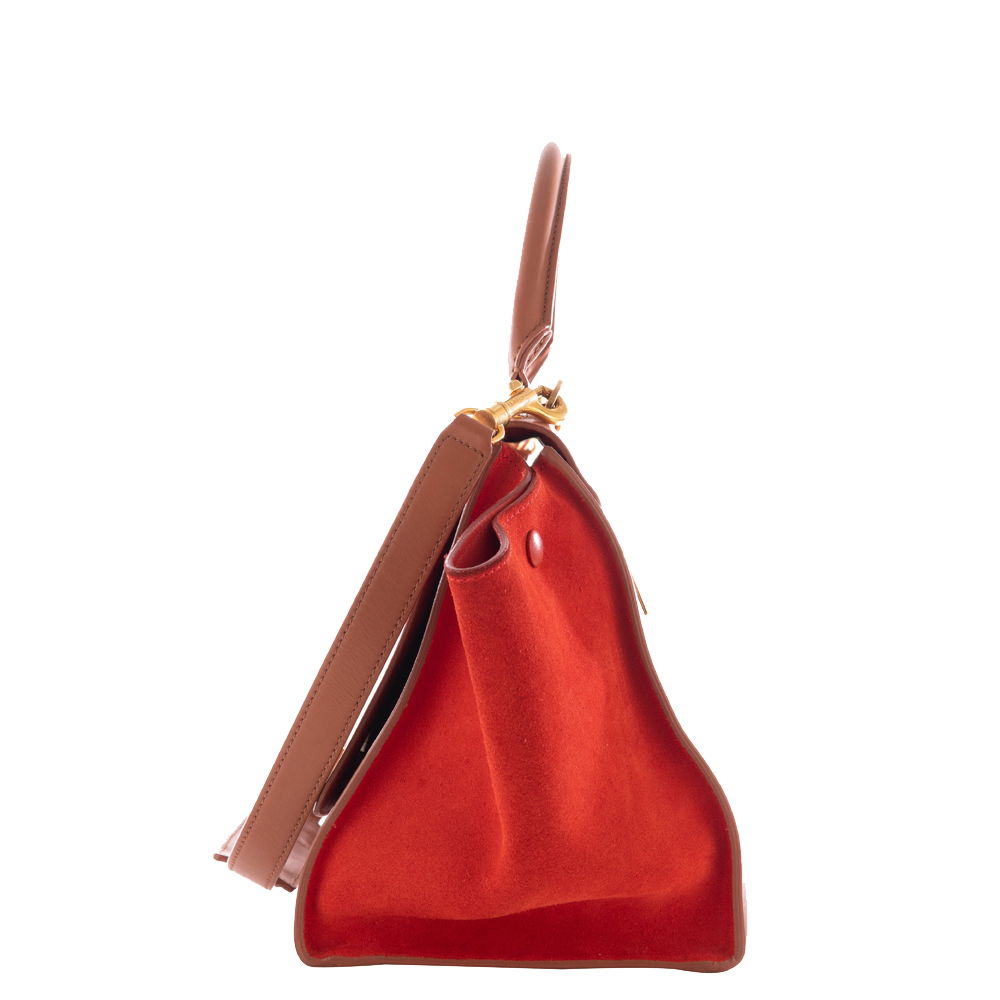 

Celine Brown/Orange Leather And Suede Medium Trapeze Bag