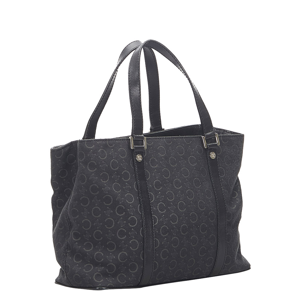 

Celine Black Canvas Fabric C Macadam Tote Bag