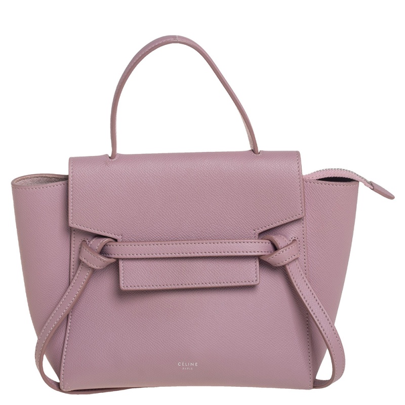 Pre-owned Celine Pink Leather Nano Belt Top Handle Bag