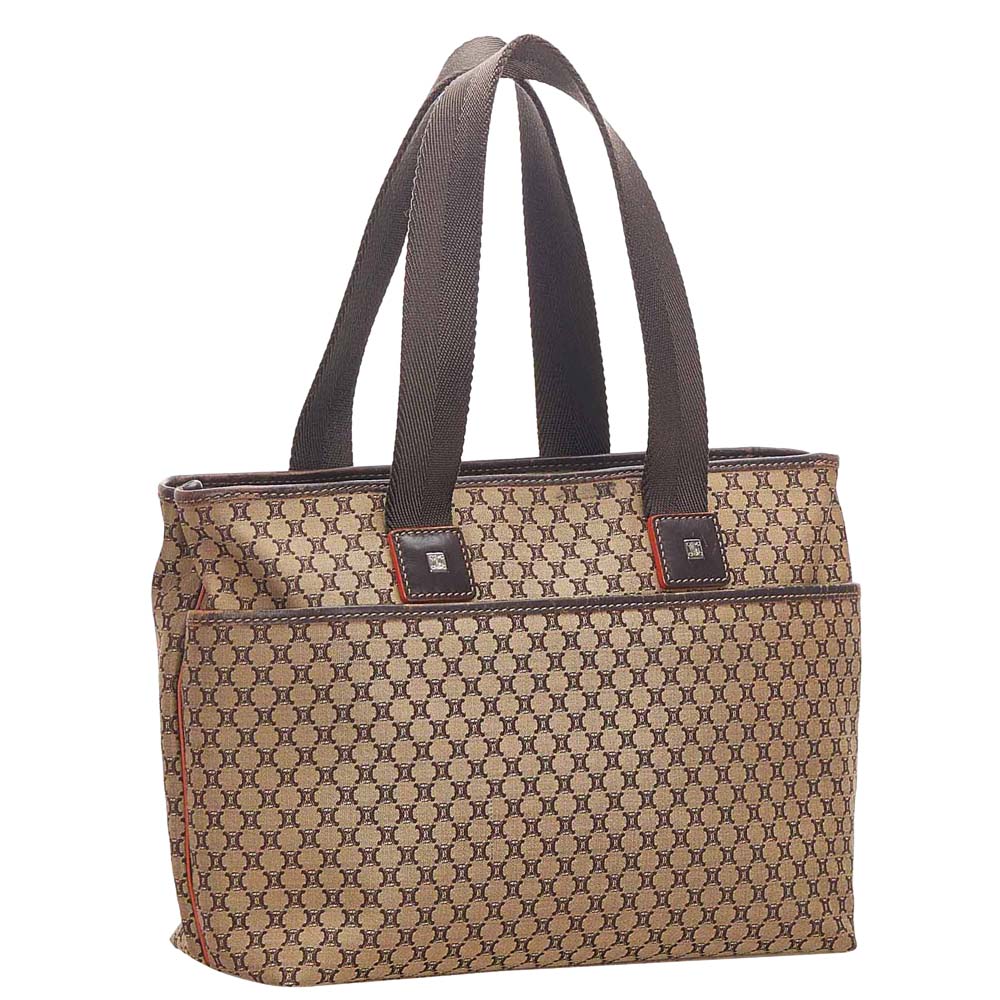 

Celine Brown/Beige Canvas Fabric Macadam Shoulder Bag